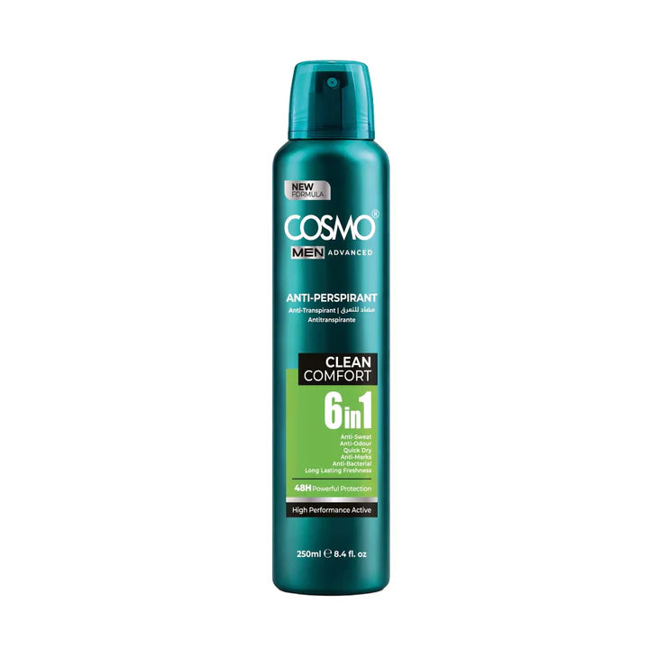 Cosmo Men Advanced Body Anti Perspirant Deodorant Spray 48h Clean Comfort