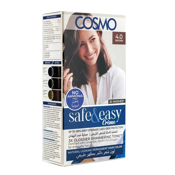 Safe & Easy No Ammonia 4.0 Brown Hair Color Kit