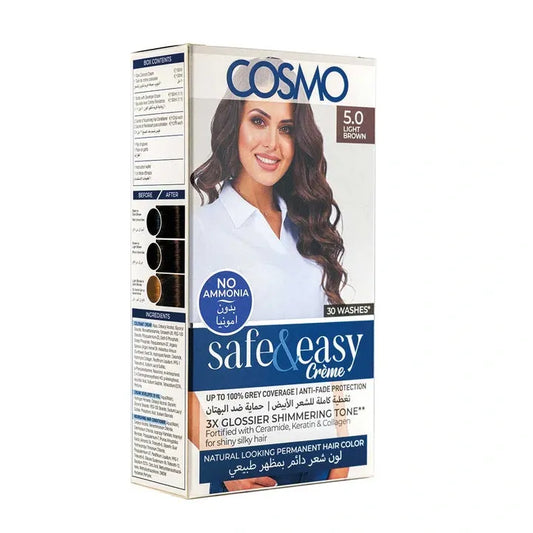 Safe & Easy No Ammonia 5.0 Light Brown Hair Color Kit